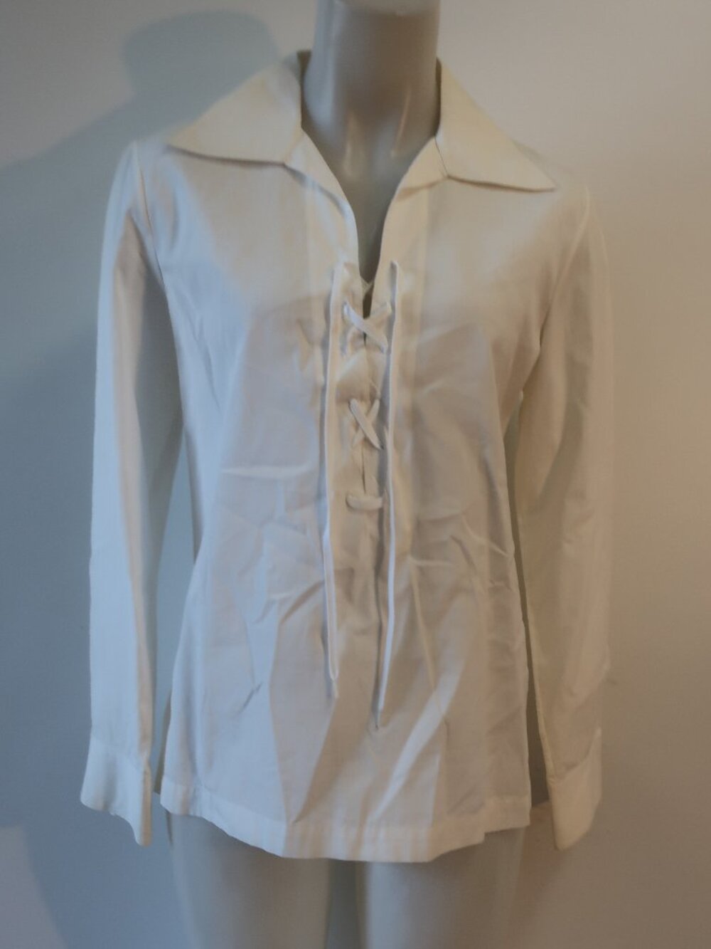 Womens Ralph Lauren Black Label Ivory (Item-200) Lace-Up Top 8